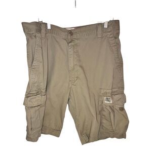 Levis Cargo Shorts Mens 36W Beige Hiking Outdoors Loose Fit 100% Cotton